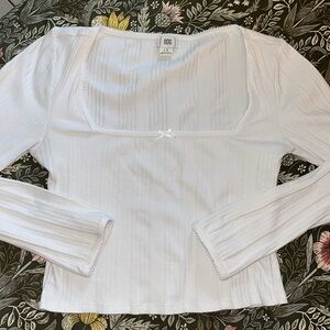Urban outfitters BDG white square neck long sleeve top